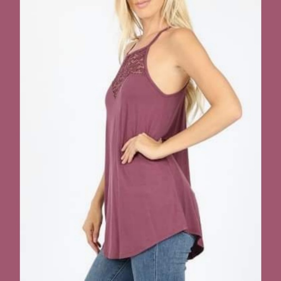 BLACK 🖤 LACE DETAIL RACERBACK TANK 😍 - Picture 3 of 3